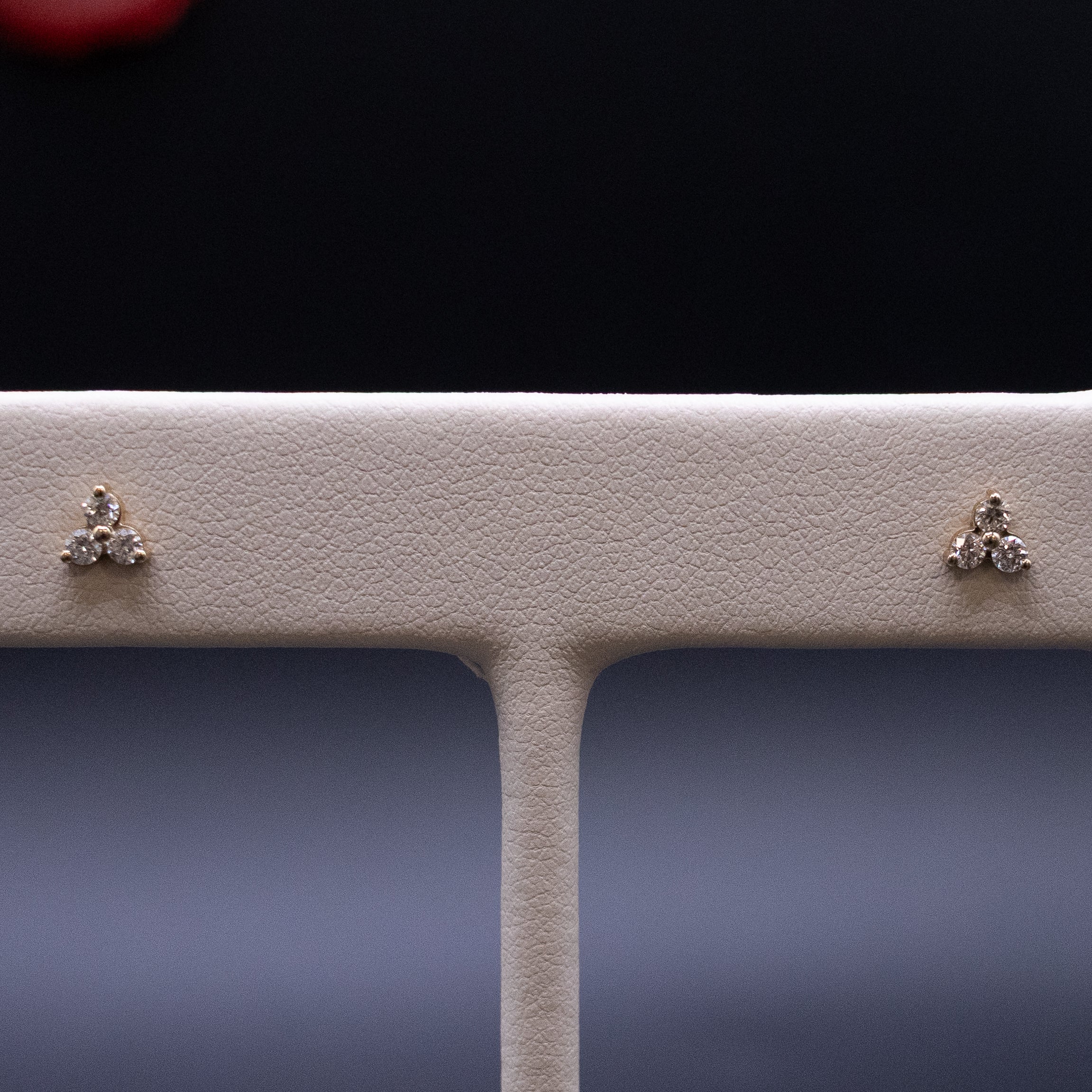 14KYG Diamond 0.20ctw 3-Stone Cluster Stud Earrings