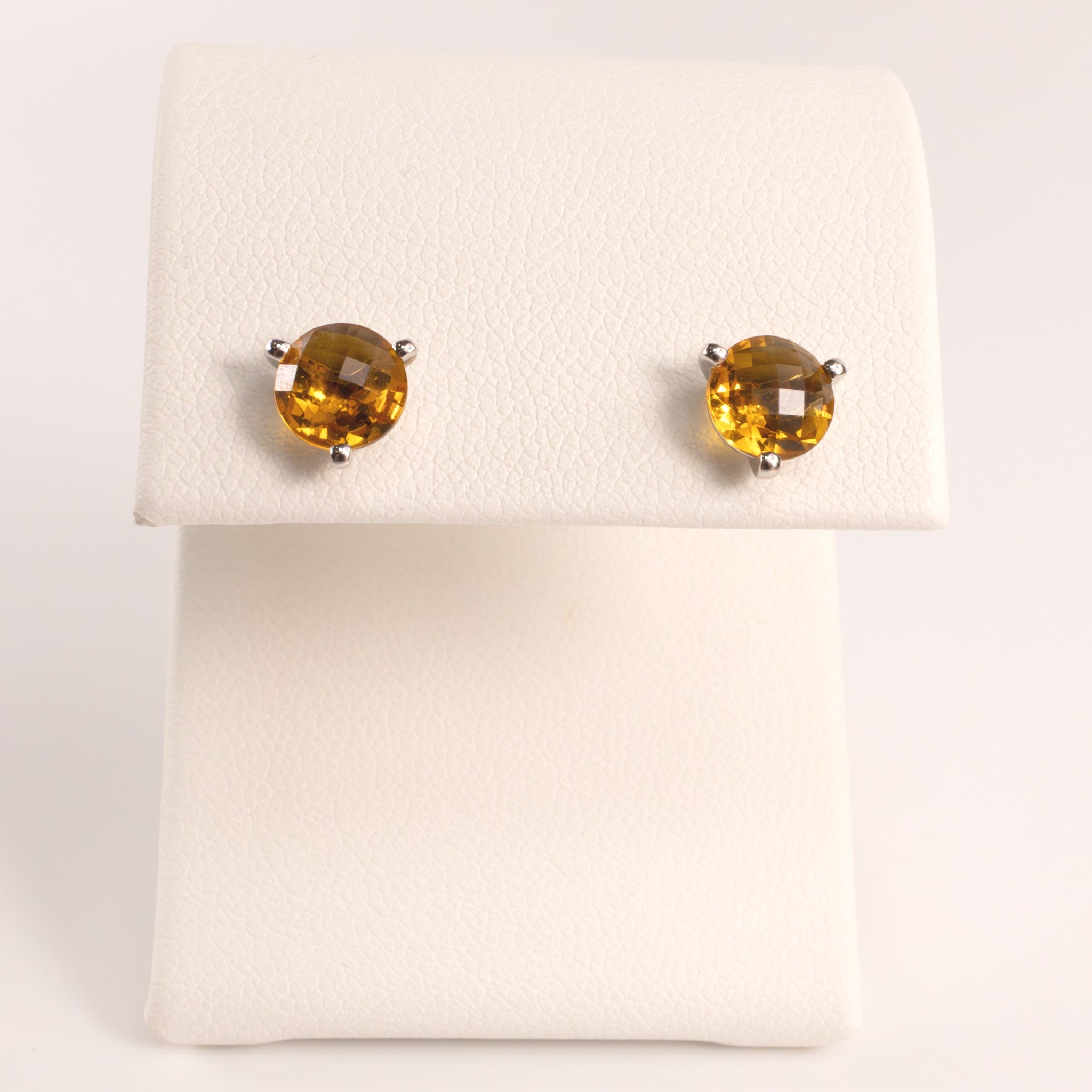 14KWG Citrine Martini Set Stud Earrings
