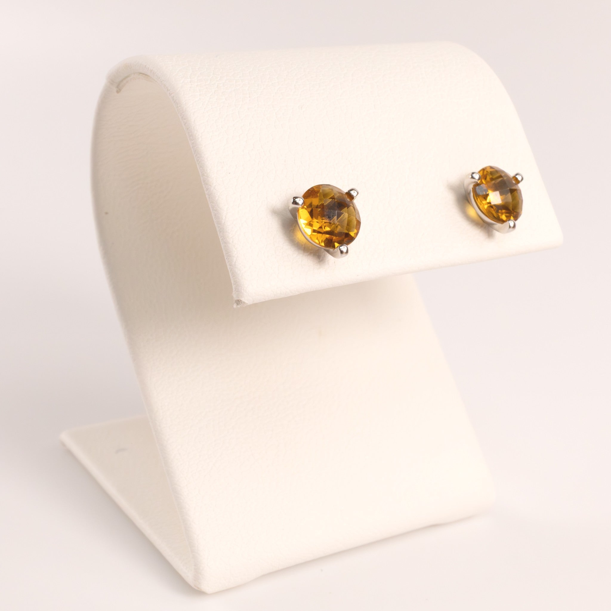 14KWG Citrine Martini Set Stud Earrings