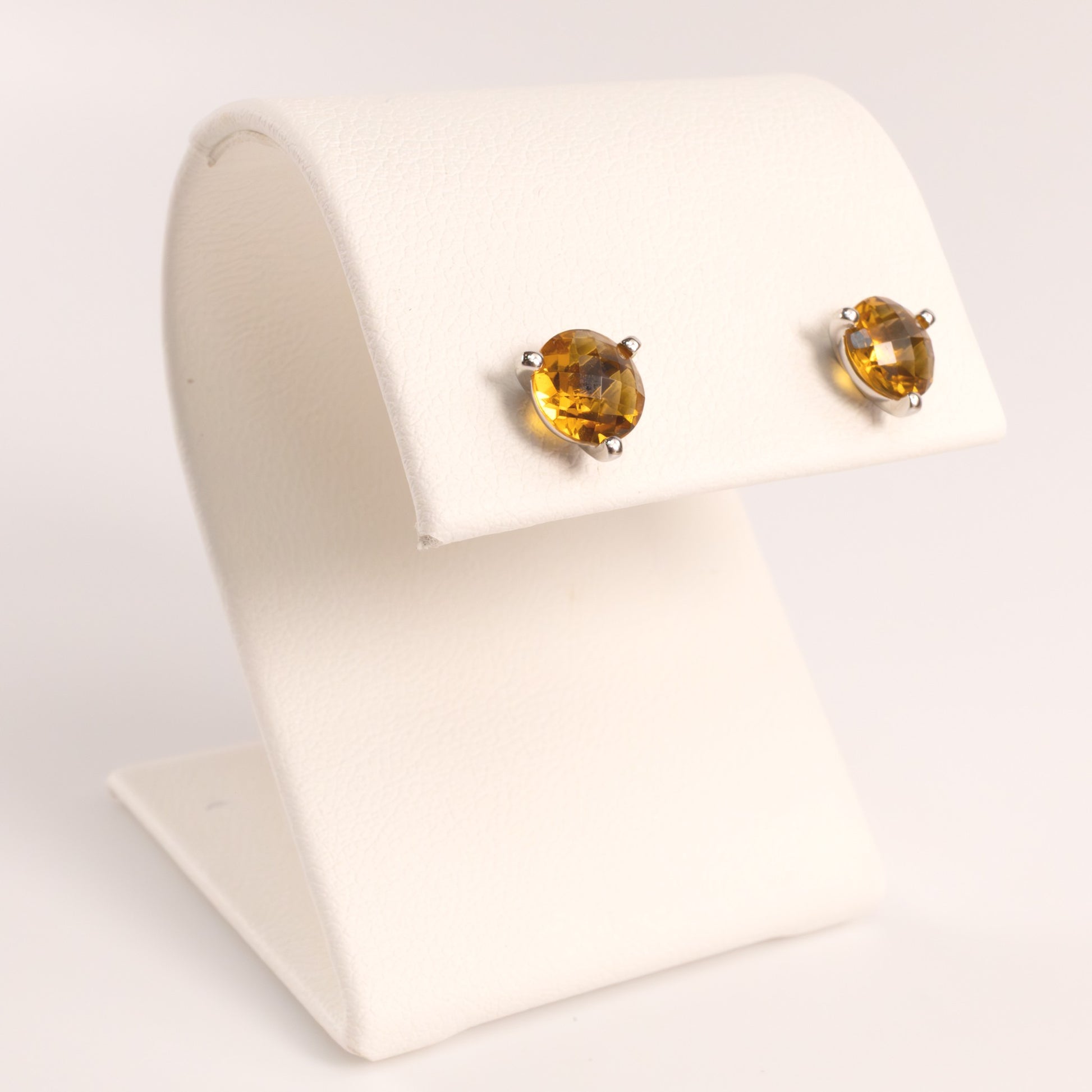 14KWG Citrine Martini Set Stud Earrings