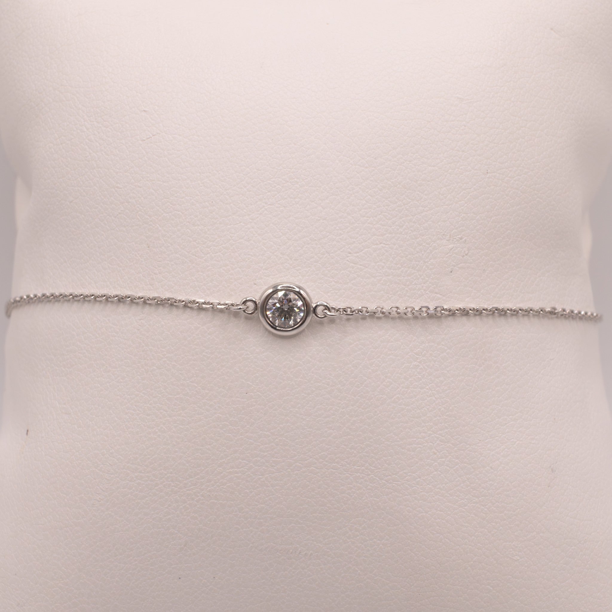 14KWG Diamond Solitaire Bezel Bracelet