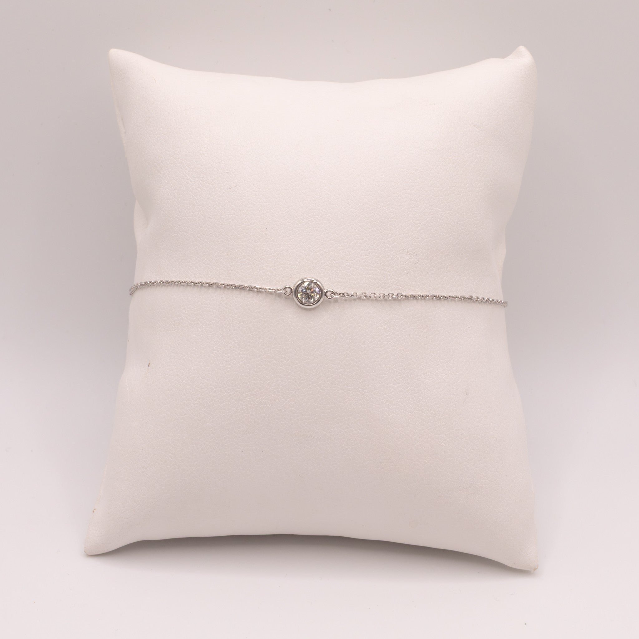 14KWG Diamond Solitaire Bezel Bracelet