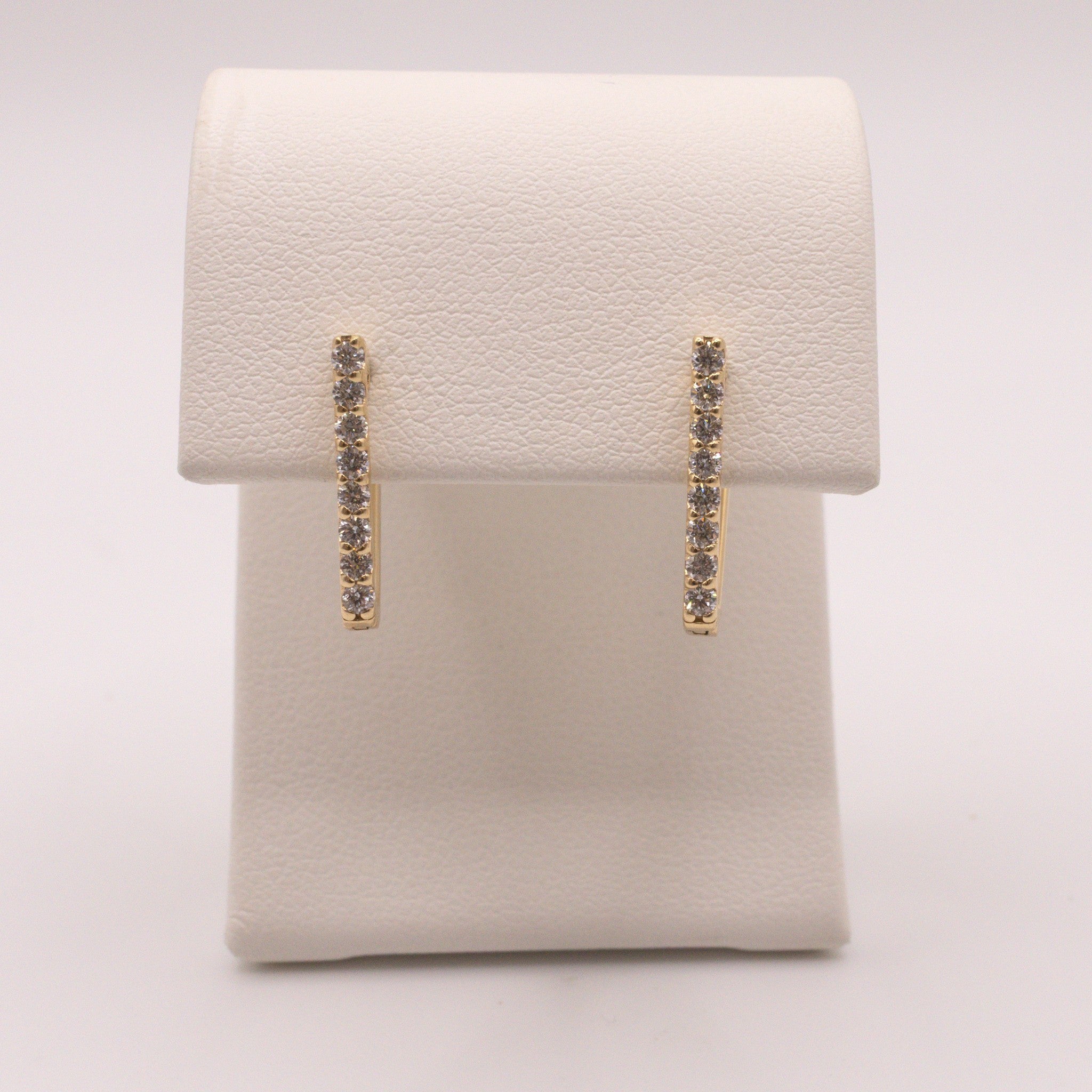 14KYG Diamond V-Shaped Huggie earrings