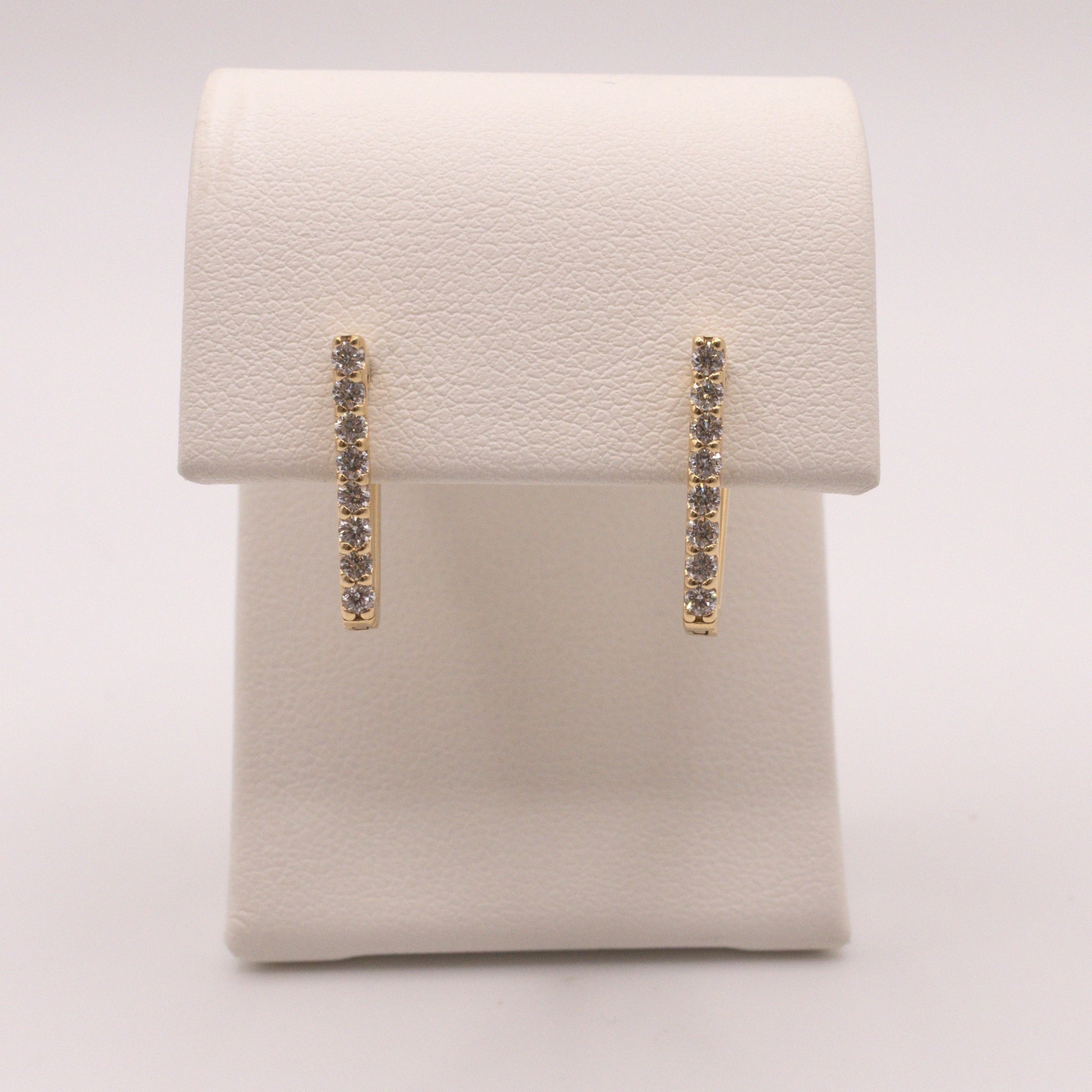 14KYG Diamond V-Shaped Huggie earrings