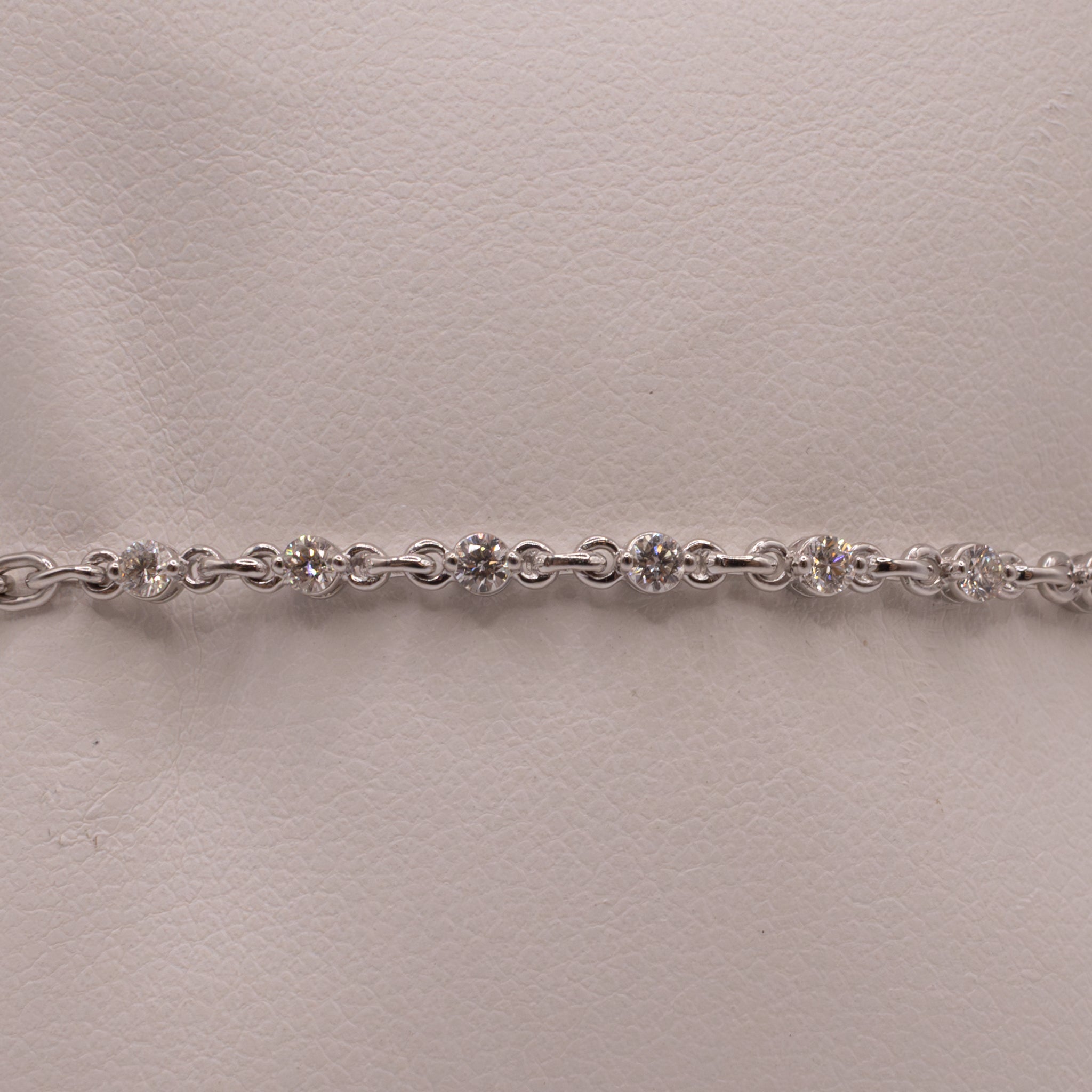 14KWG Diamond Chain Link Bracelet