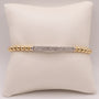 14K Two-Tone Diamond Stretch Beaded Bracelet