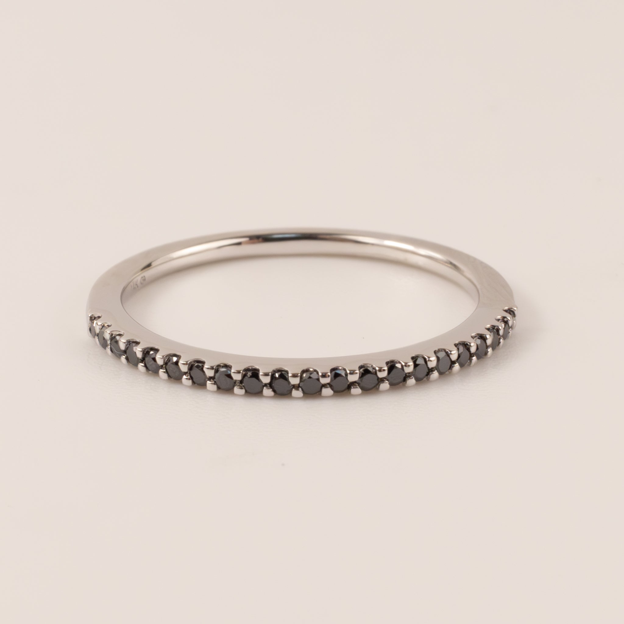 14KWG Black Diamond Shared Prong Band