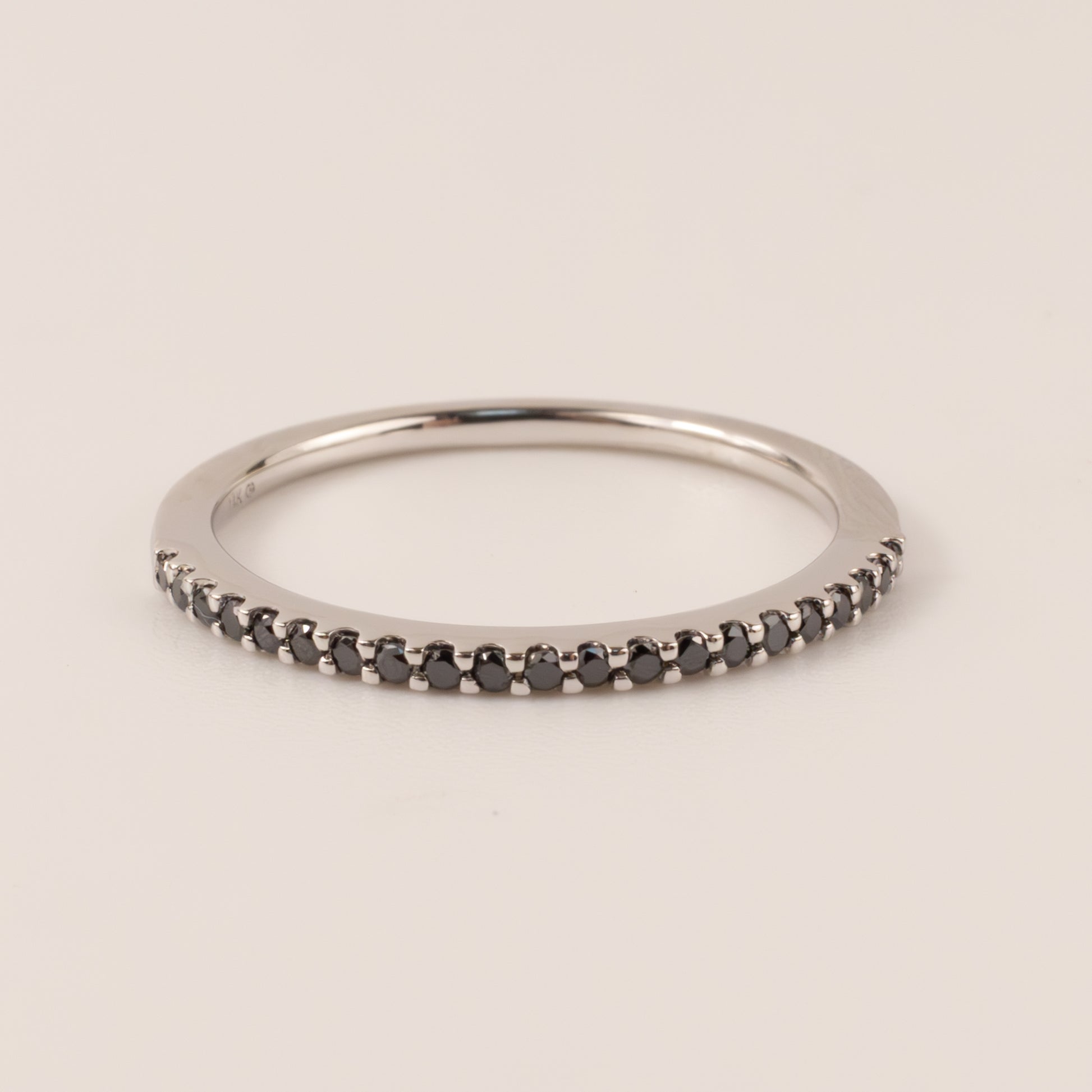 14KWG Black Diamond Shared Prong Band