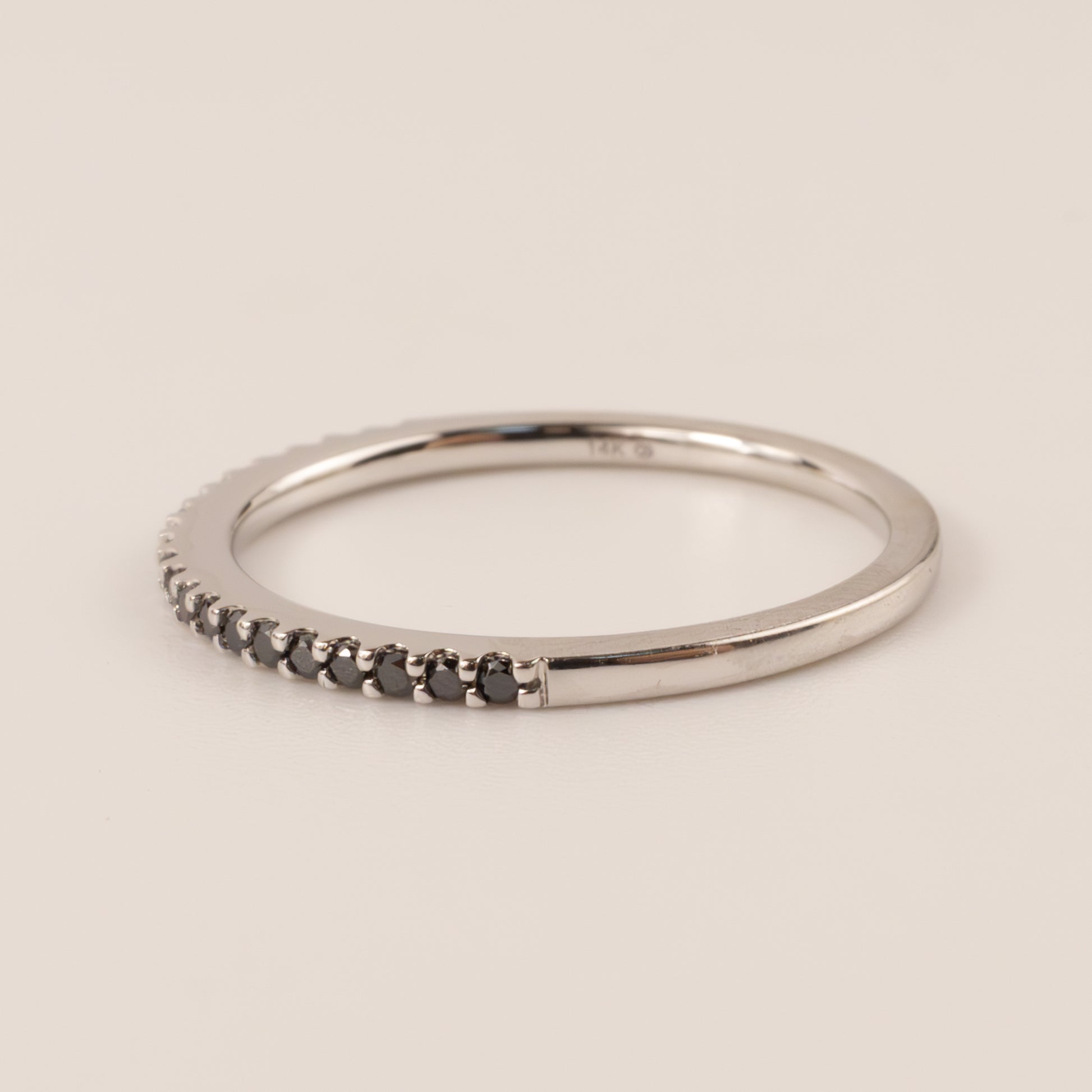 14KWG Black Diamond Shared Prong Band