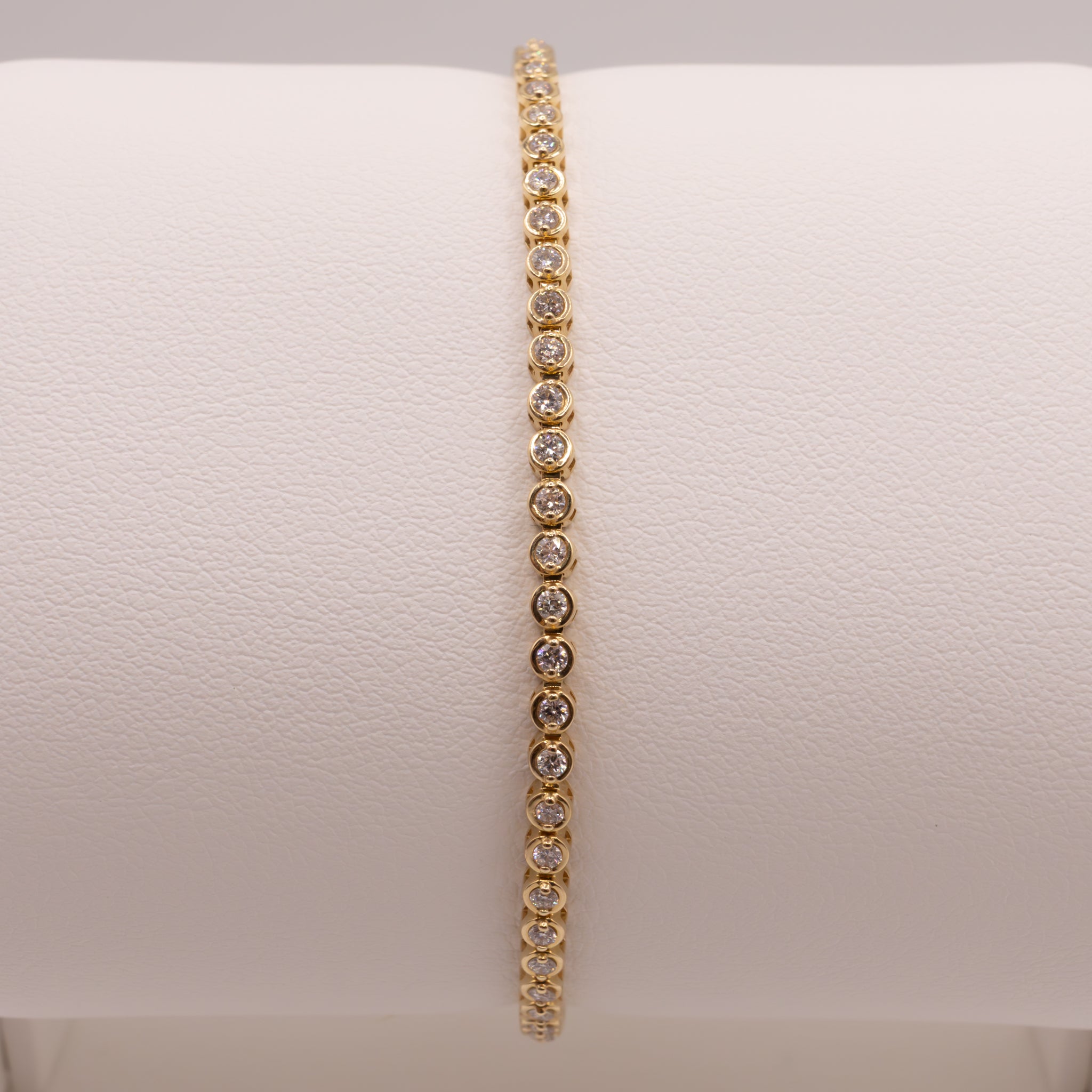 14KYG Diamond Semi Bezel and Prong Set Tennis Bracelet