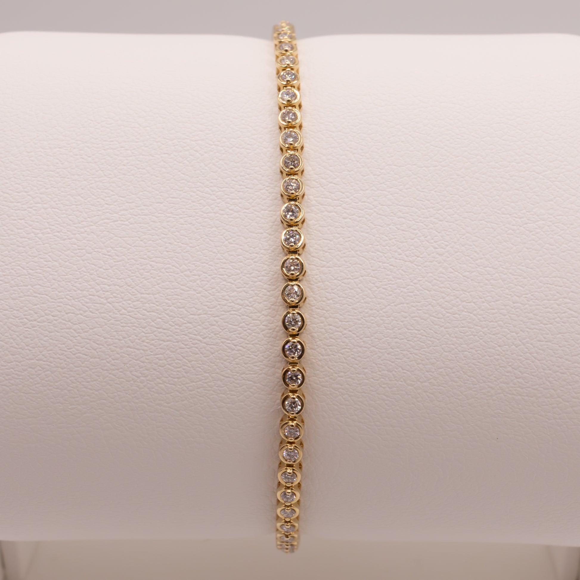 14KYG Diamond Semi Bezel and Prong Set Tennis Bracelet