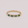 14KYG Emerald and Diamond Shared Prong Band
