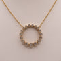 14KYG Diamond Bezel Circle Necklace