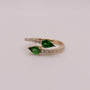 14KYG Tsavorite and Diamond Bypass Ring