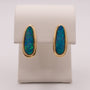 14KYG Opal Oblong Oval Stud Earrings
