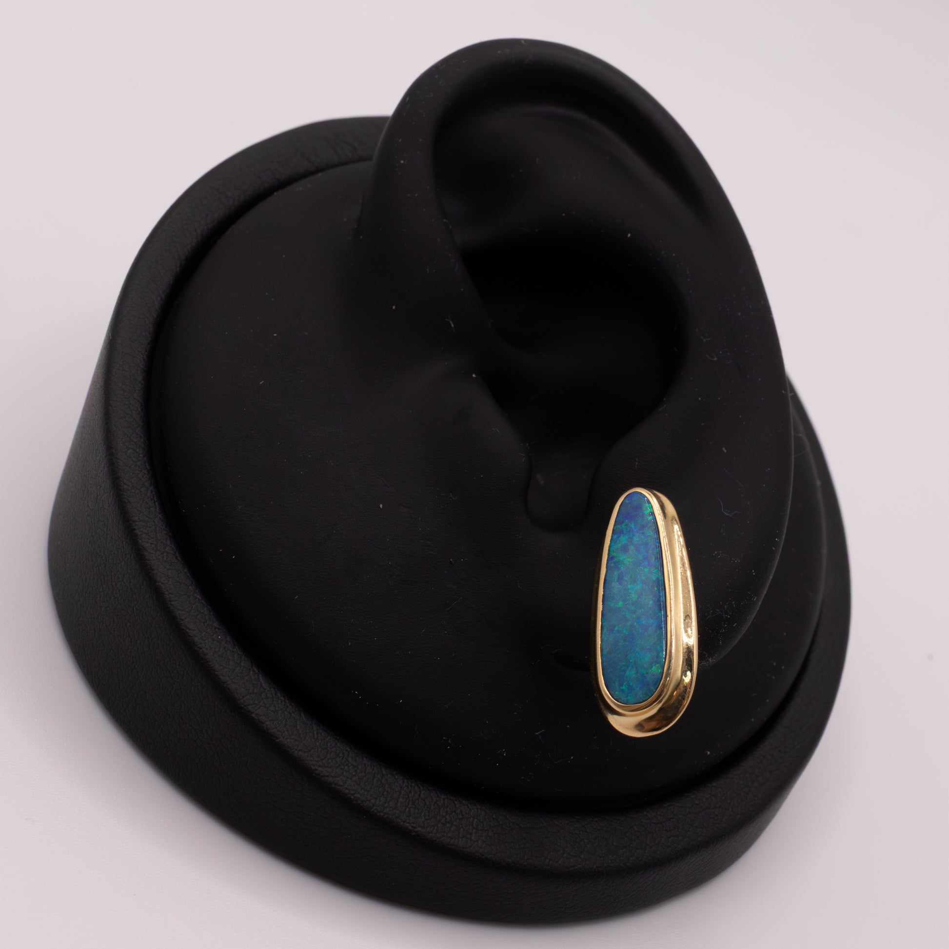 14KYG Opal Oblong Oval Stud Earrings