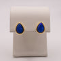 14KYG Dark Blue Opal Pear Shaped Stud Earrings
