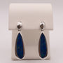 Sterling Silver Opal Oblong Drop Earrings