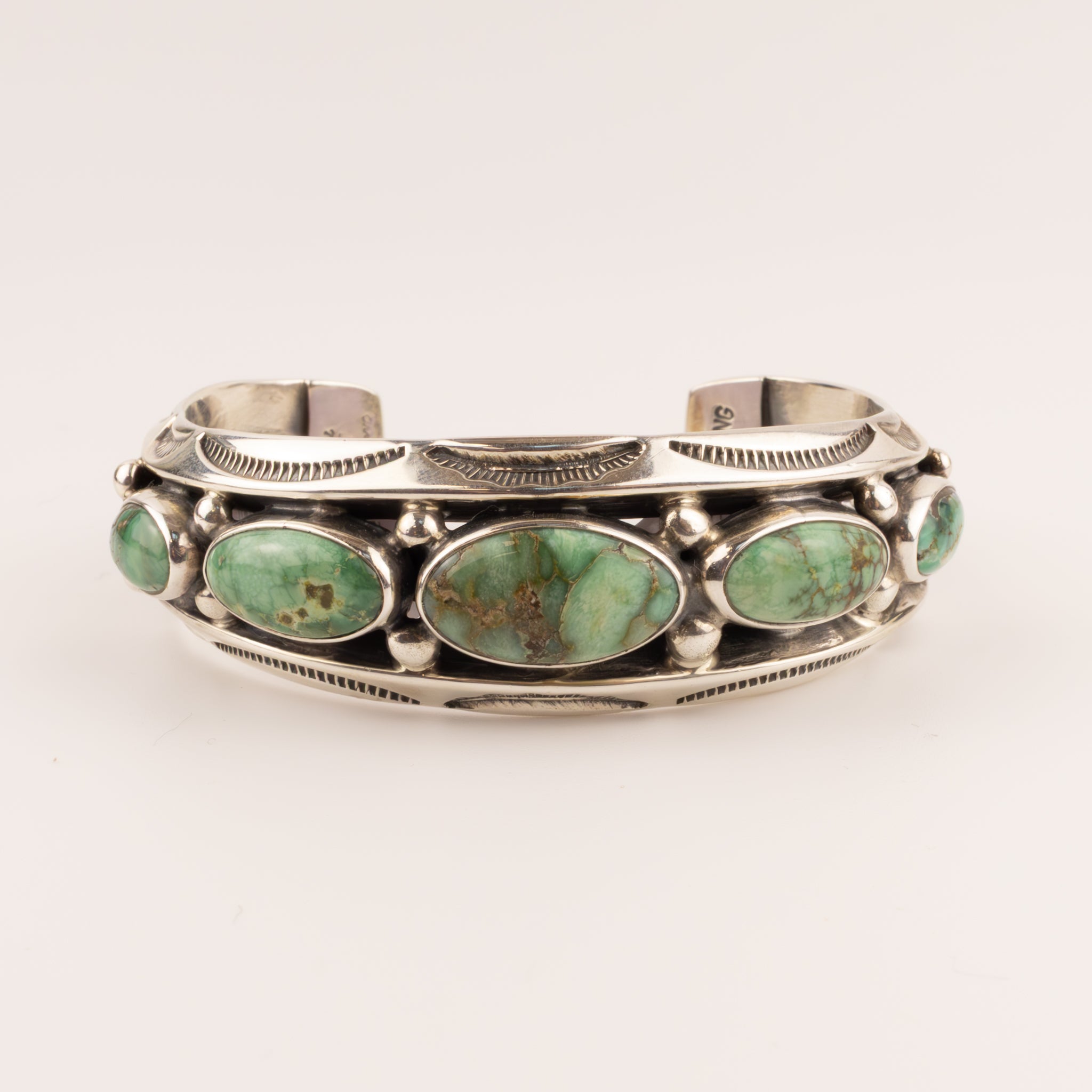 Sterling Silver Turquoise 5-Stone Cuff Bracelet