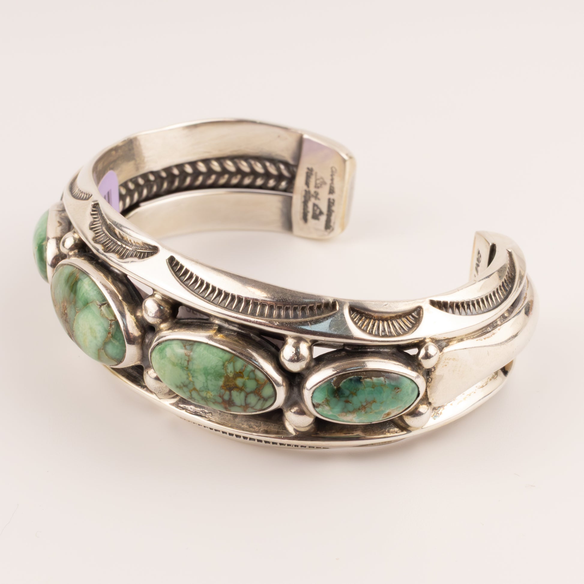 Sterling Silver Turquoise 5-Stone Cuff Bracelet