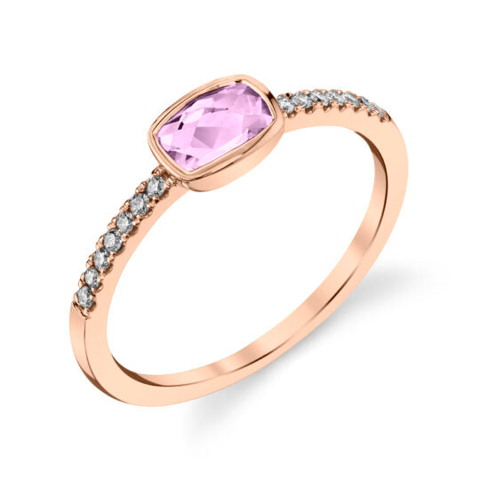 14KRG Lavender Amethyst and Diamond Ring