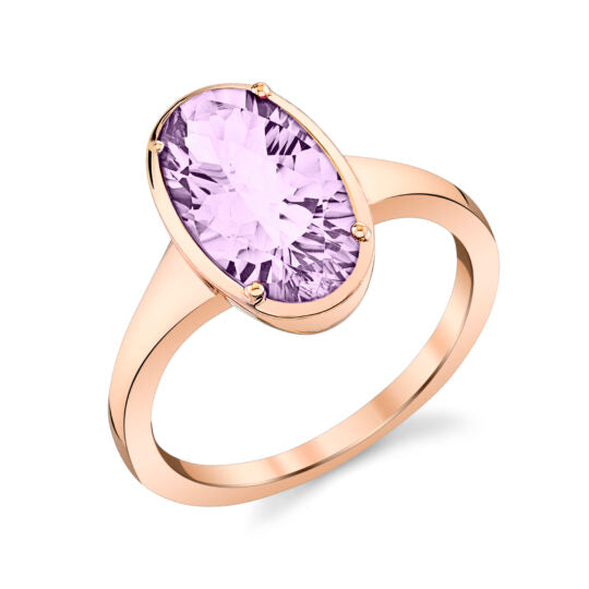 14KRG Lavender Amethyst Solitaire Ring