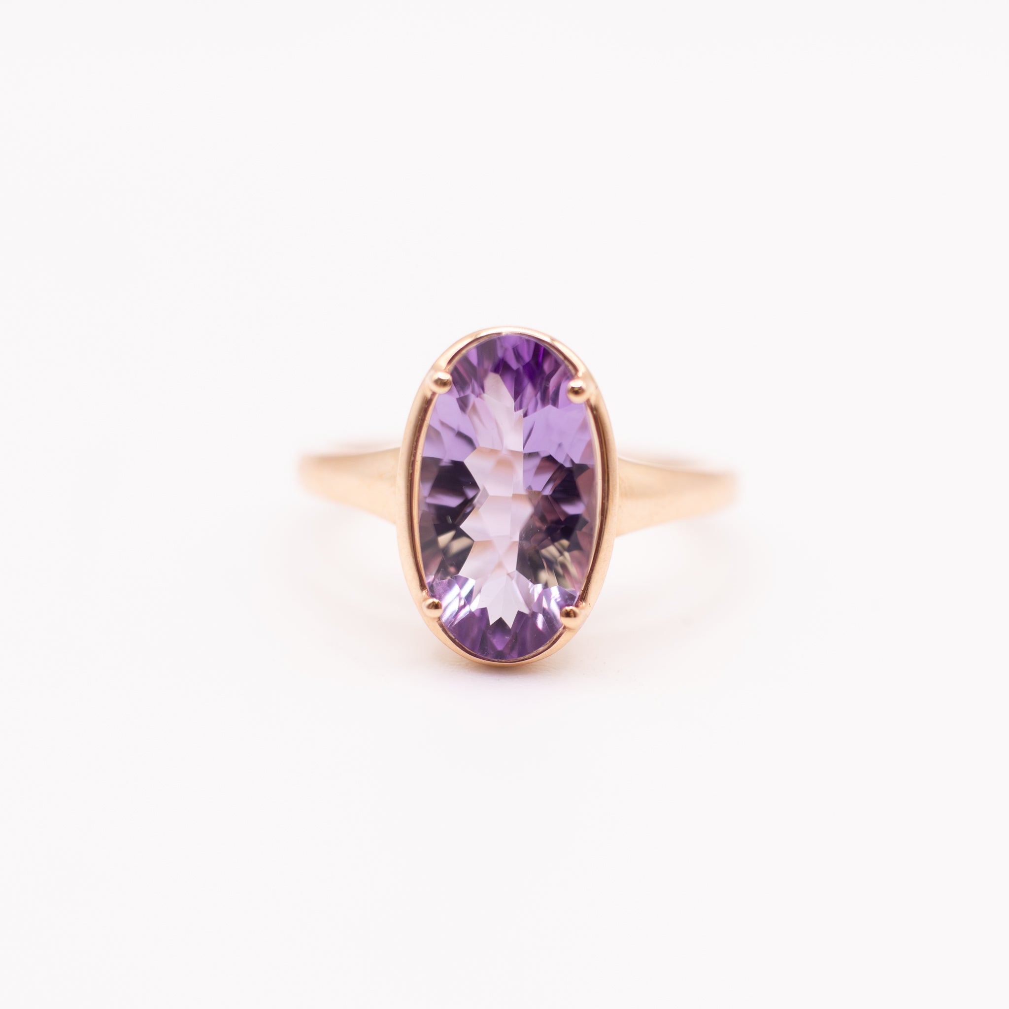 14KRG Lavender Amethyst Solitaire Ring