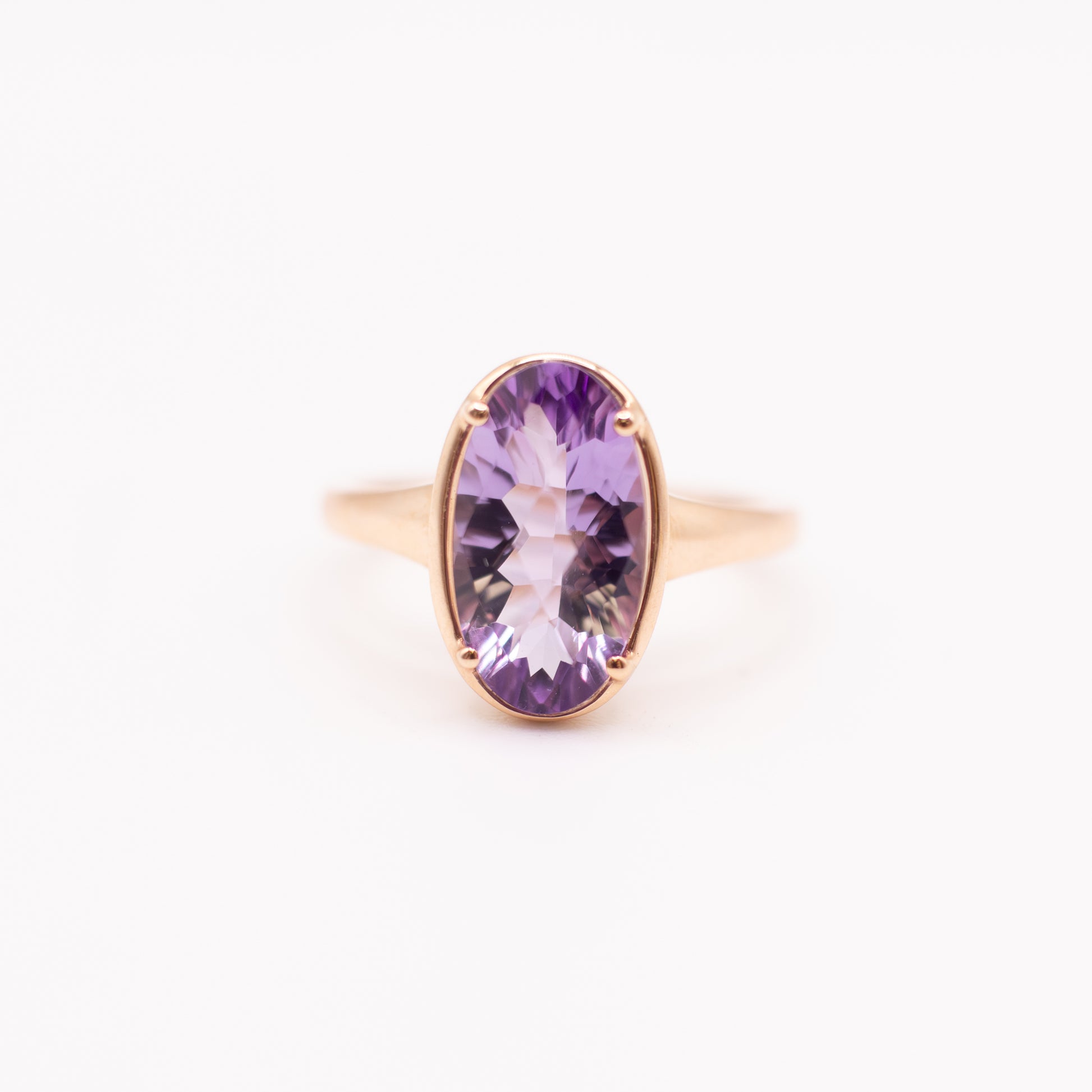 14KRG Lavender Amethyst Solitaire Ring