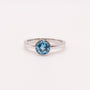 14KWG Blue Topaz Bezel Set Ring