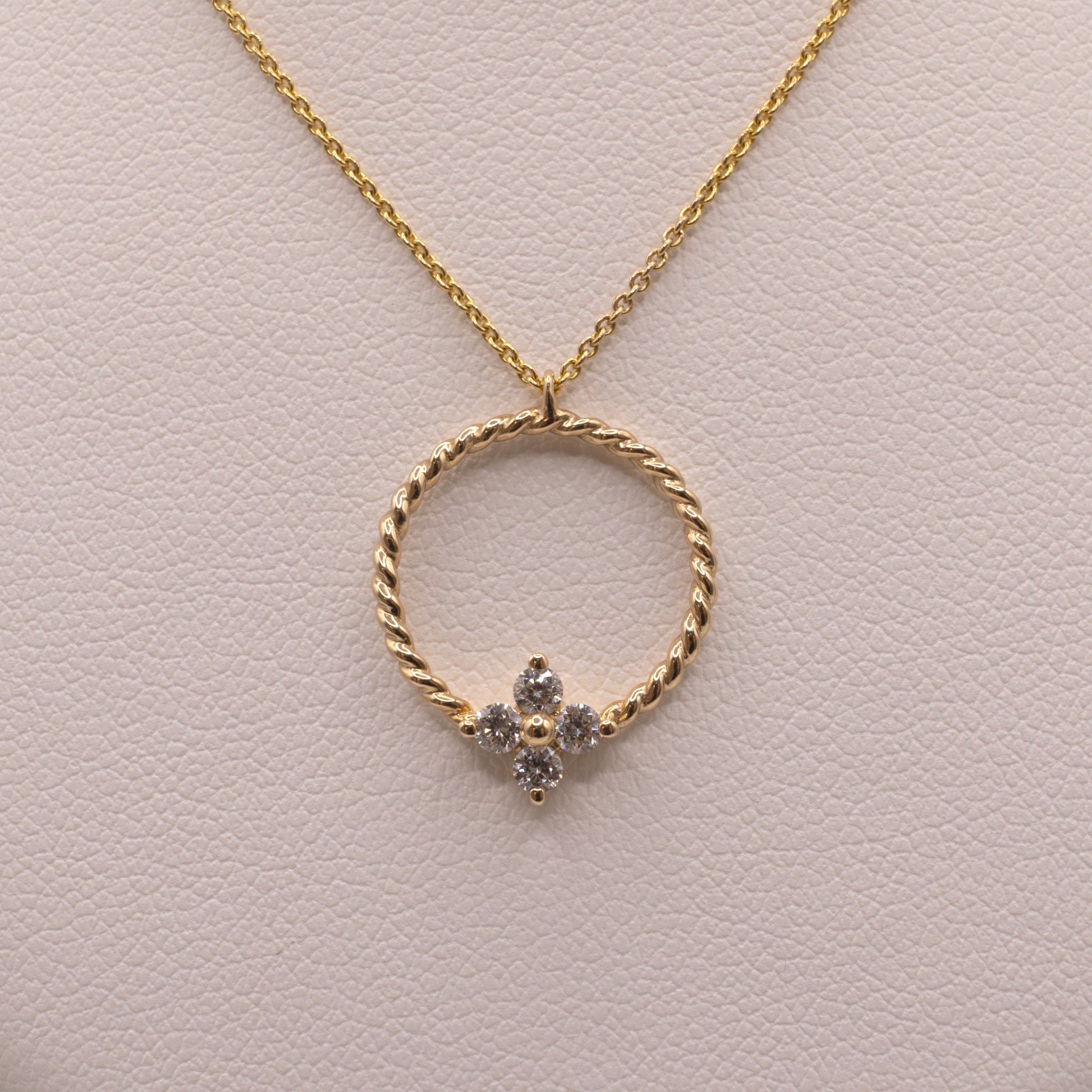 14KYG Diamond Circle Rope Necklace