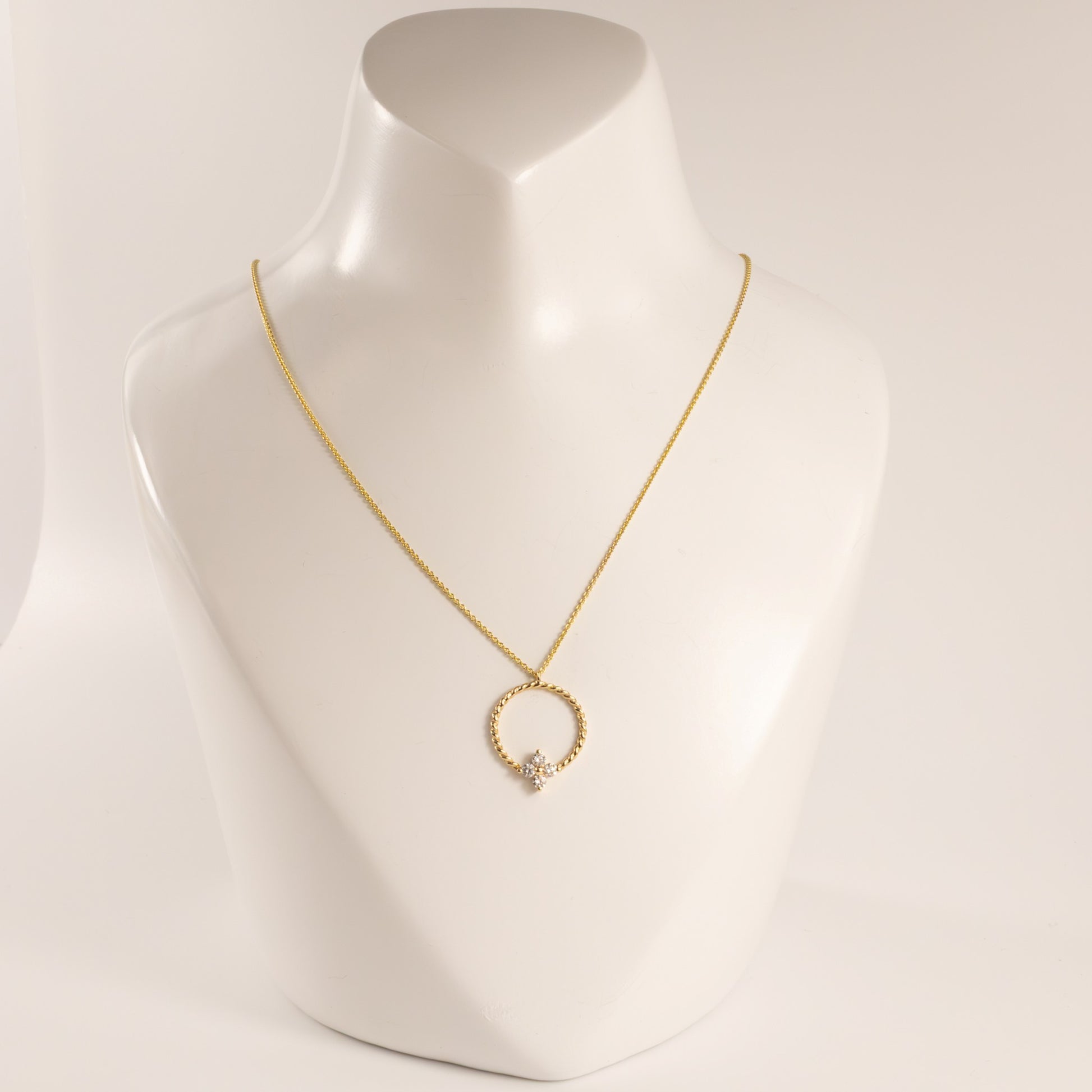 14KYG Diamond Circle Rope Necklace