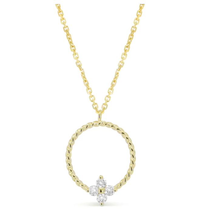 14KYG Diamond Circle Rope Necklace