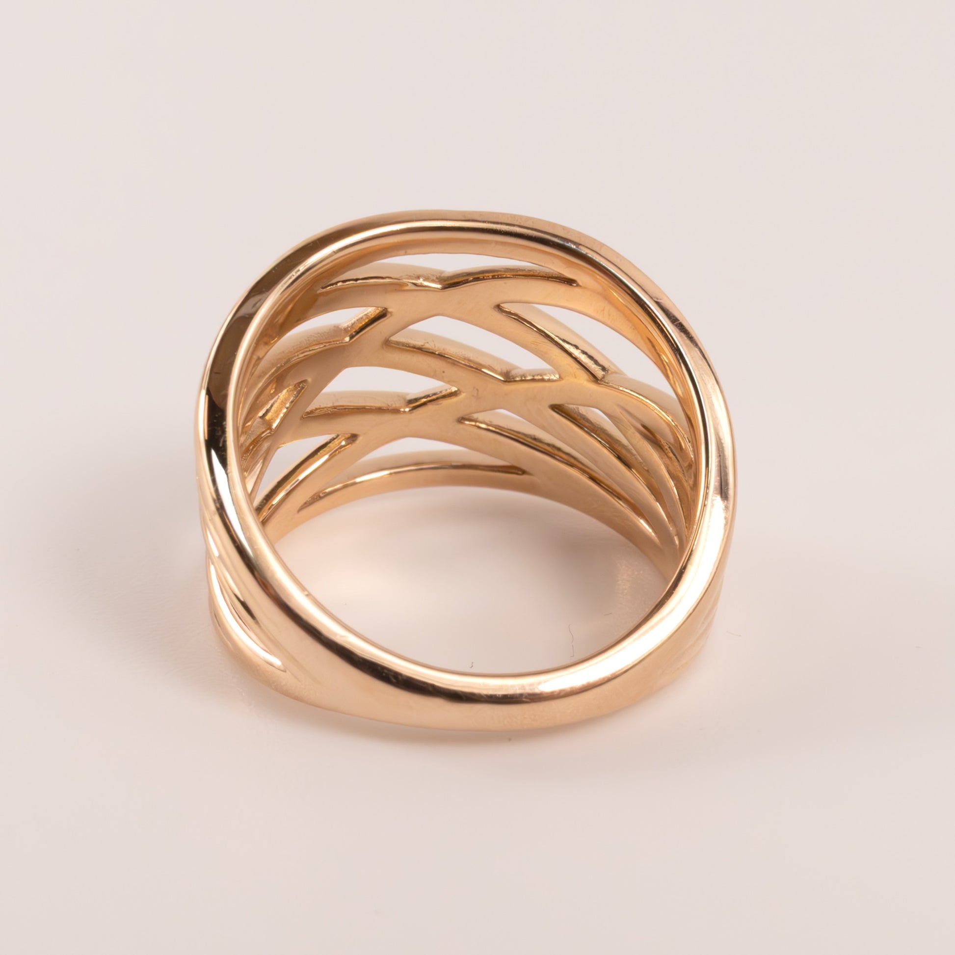 14KRG Wide Crisscross Ring