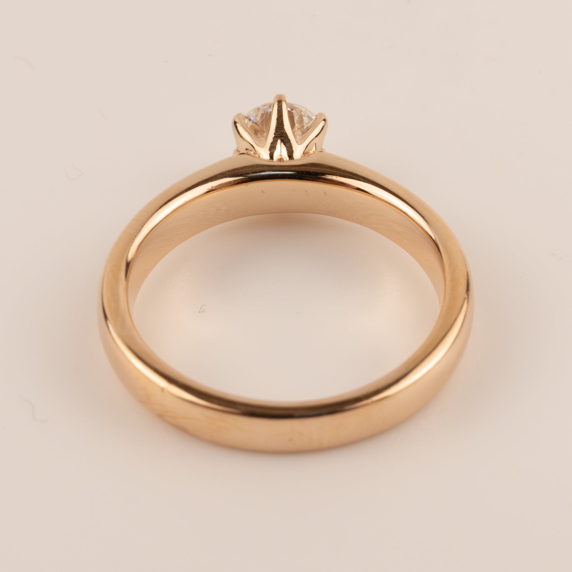 14KRG Round Diamond 0.45ct Solitaire Engagement Ring