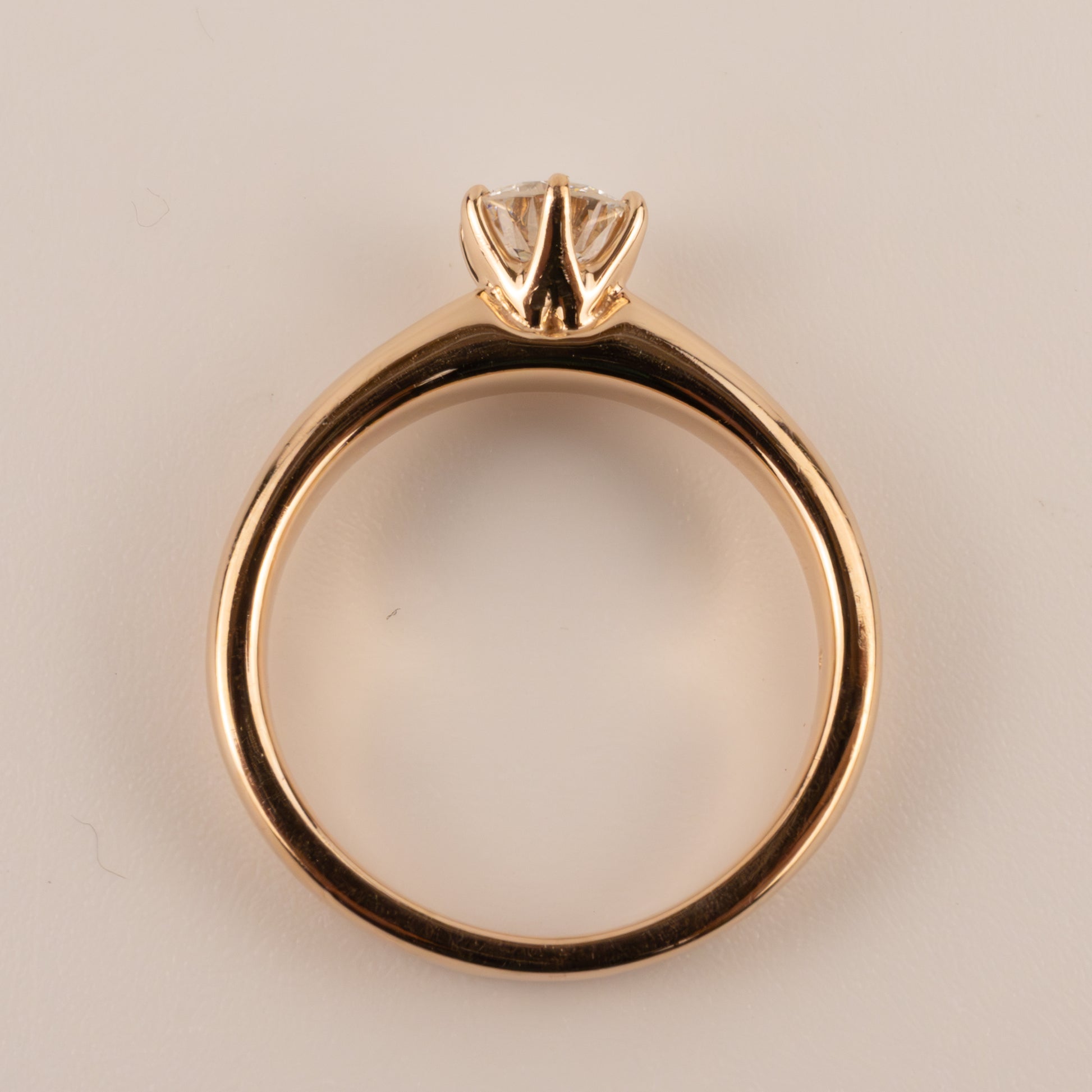 14KRG Round Diamond 0.45ct Solitaire Engagement Ring