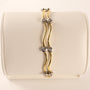 18K Two-Tone Diamond Bezel Set Double Wavy Bracelet