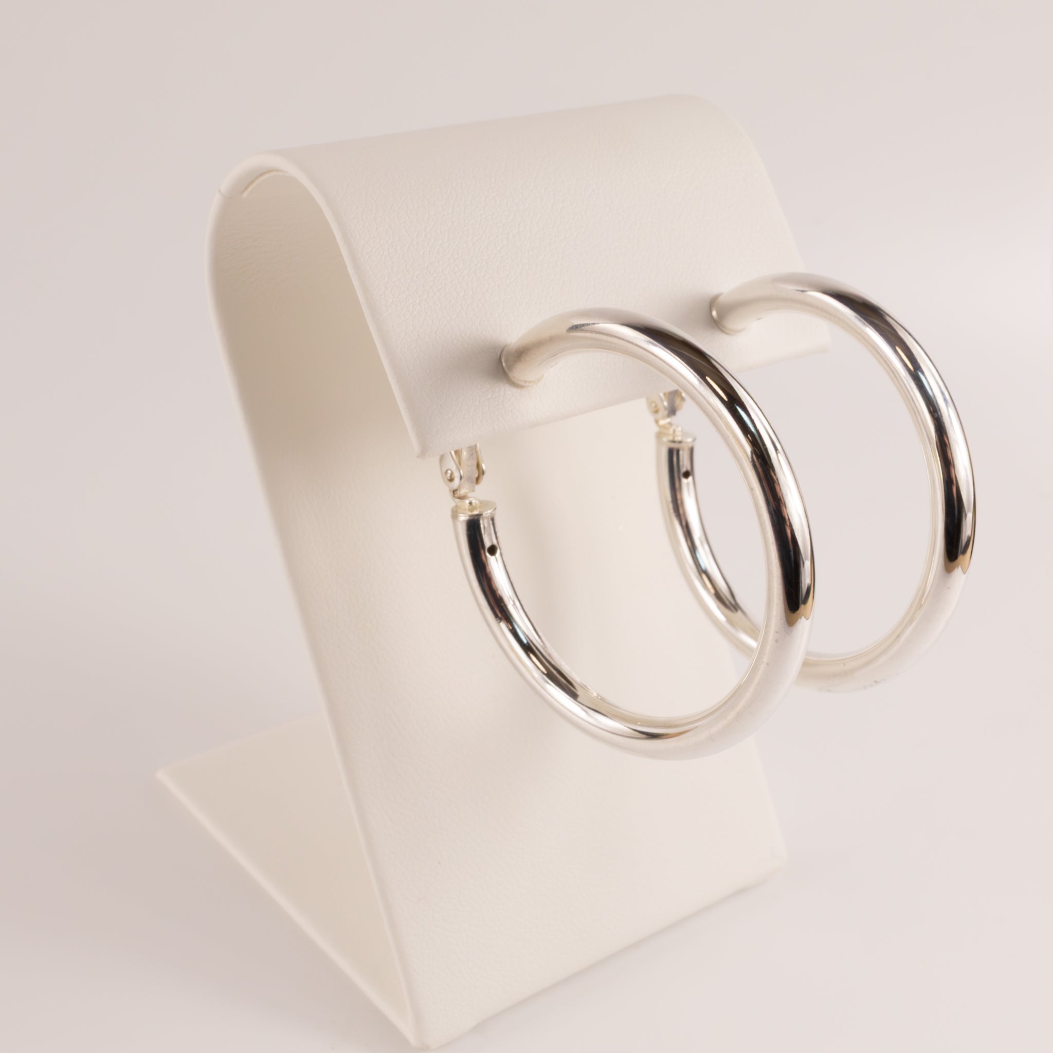Sterling Silver 40x4mm Tube Hoop Earrings