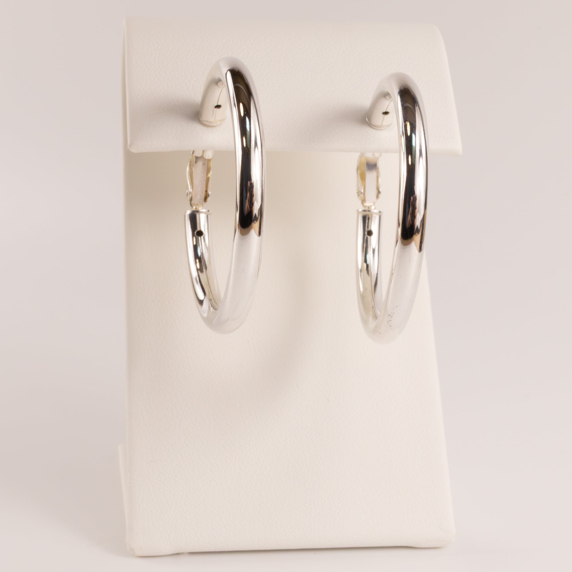 Sterling Silver 40x4mm Tube Hoop Earrings