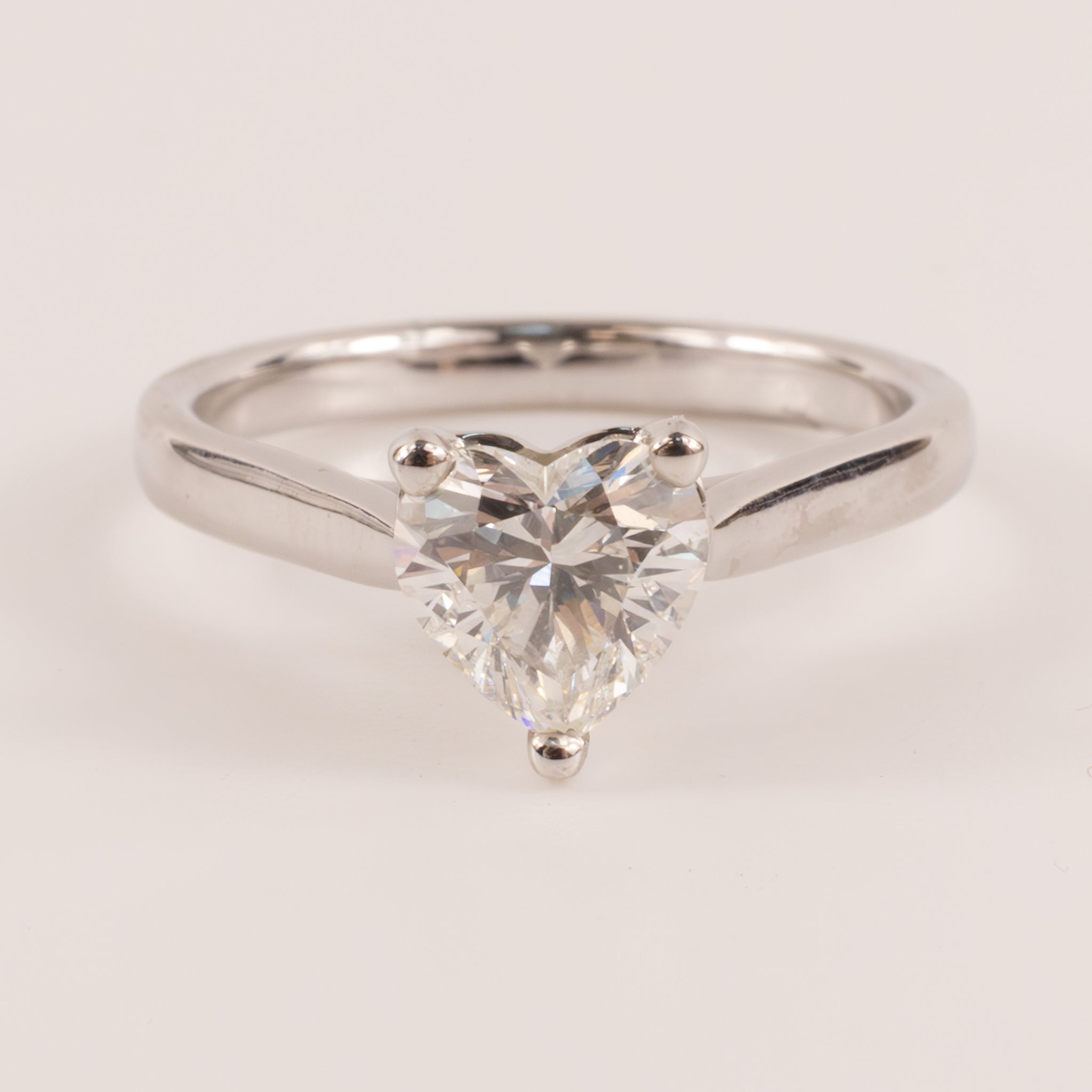 14KWG Solitaire Heart 1.04ct Diamond Ring