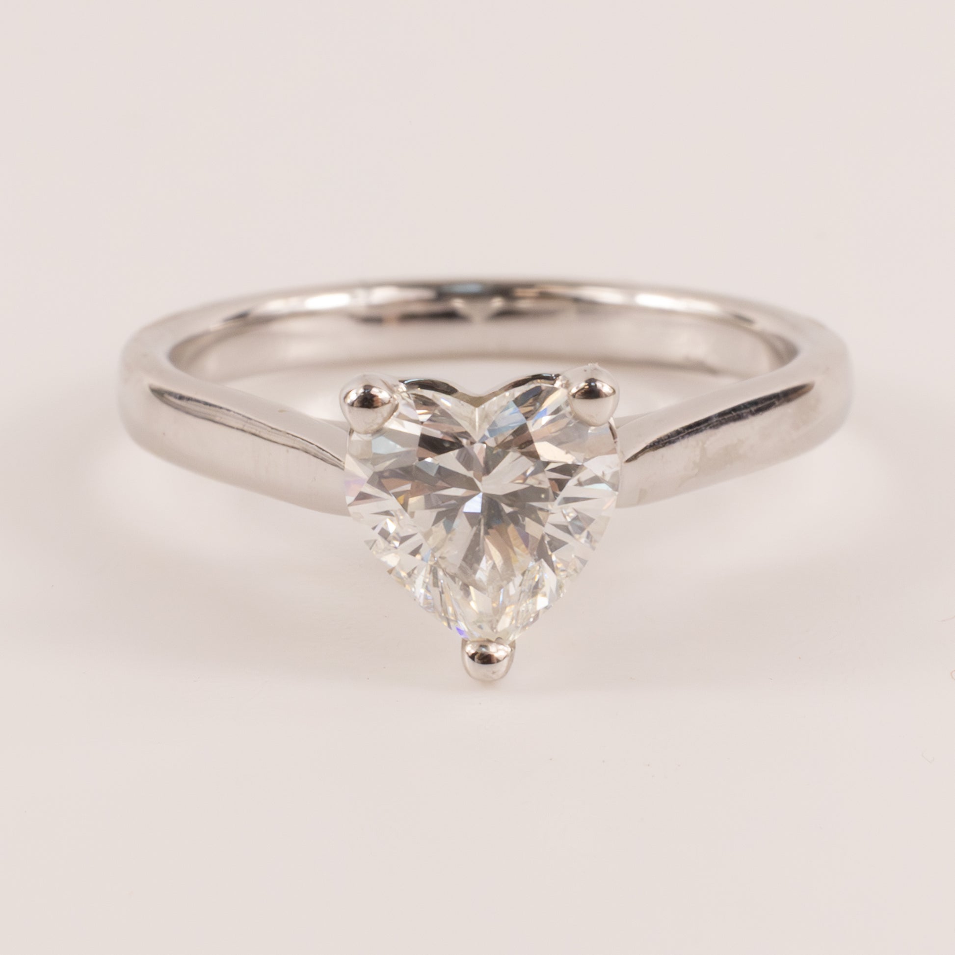14KWG Solitaire Heart 1.04ct Diamond Ring