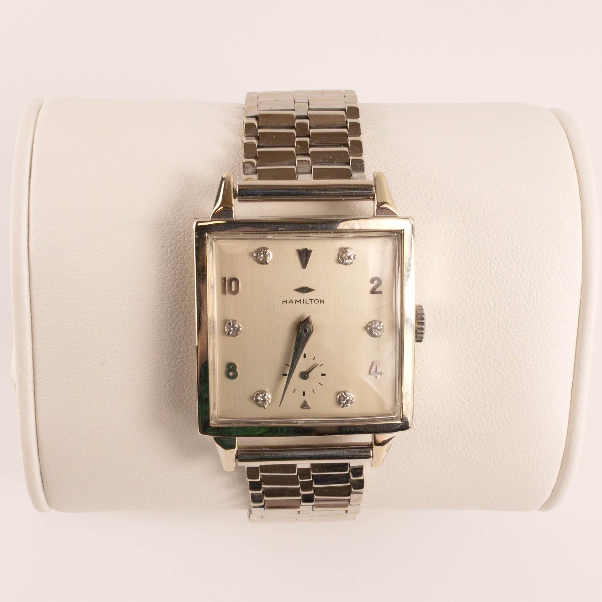 14KWG Vintage Hamilton 1960s Diamond Dial Manual Watch