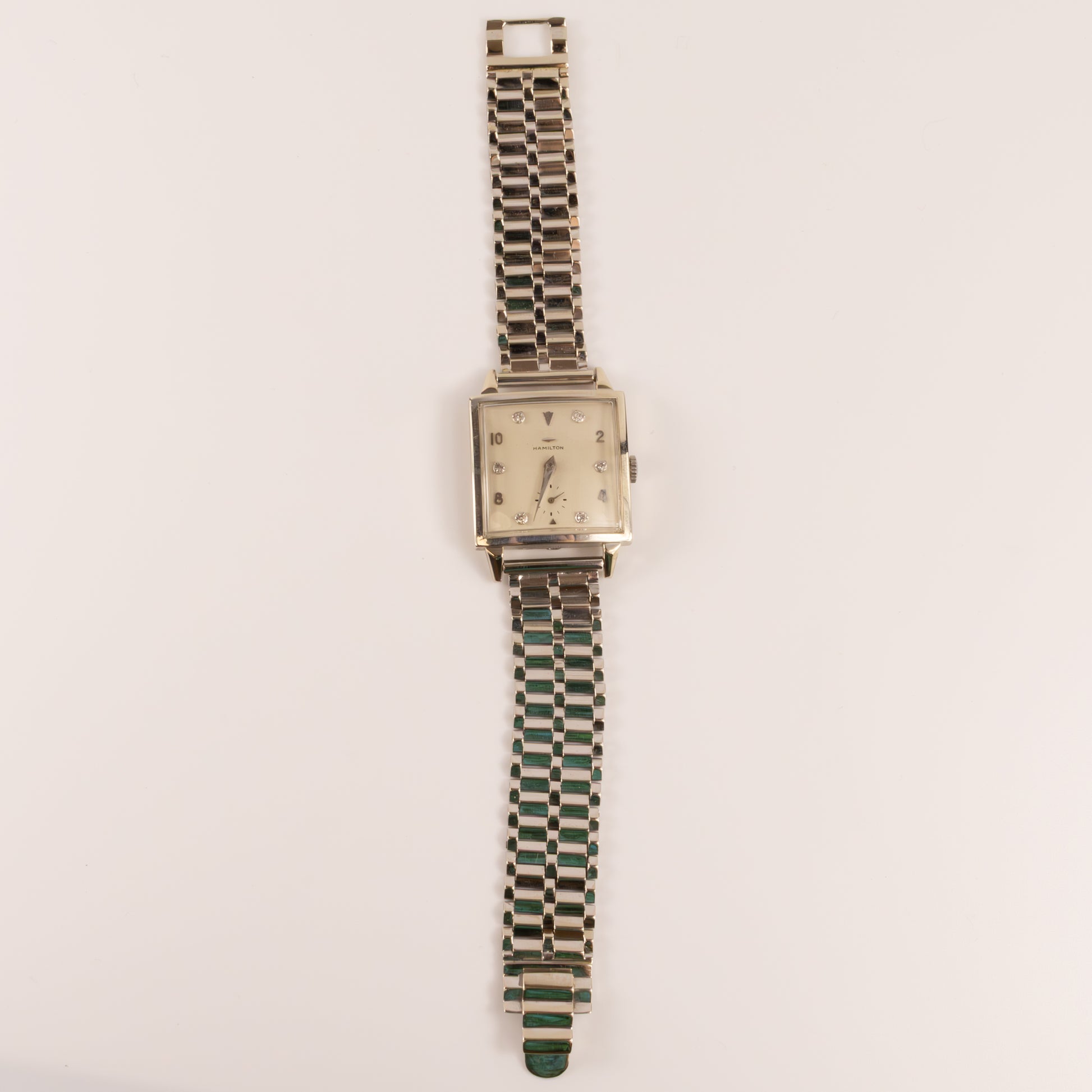 14KWG Vintage Hamilton 1960s Diamond Dial Manual Watch