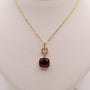 14KYG Garnet and Diamond Geometric Necklace