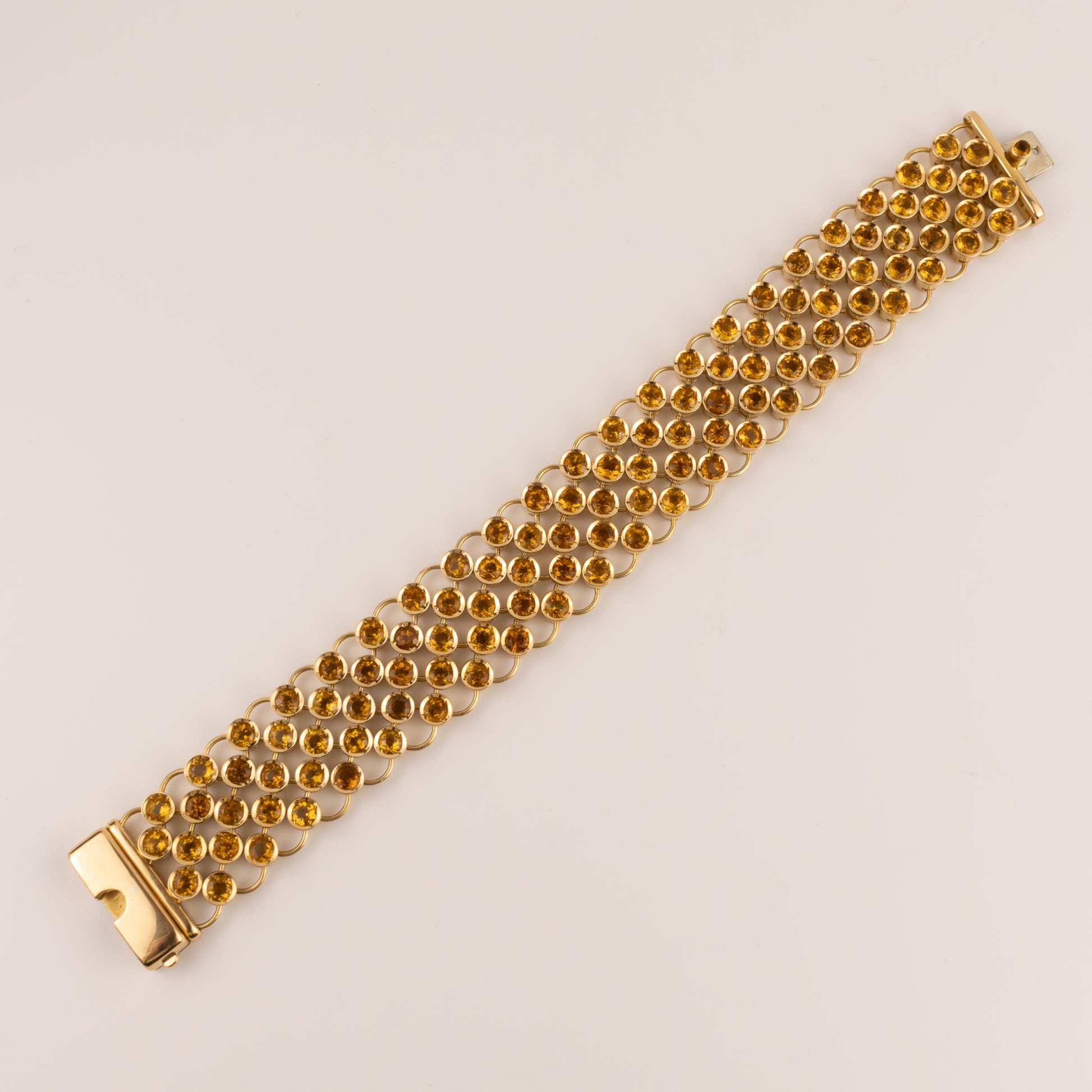 18KYG Vintage Citrine Wide Bracelet