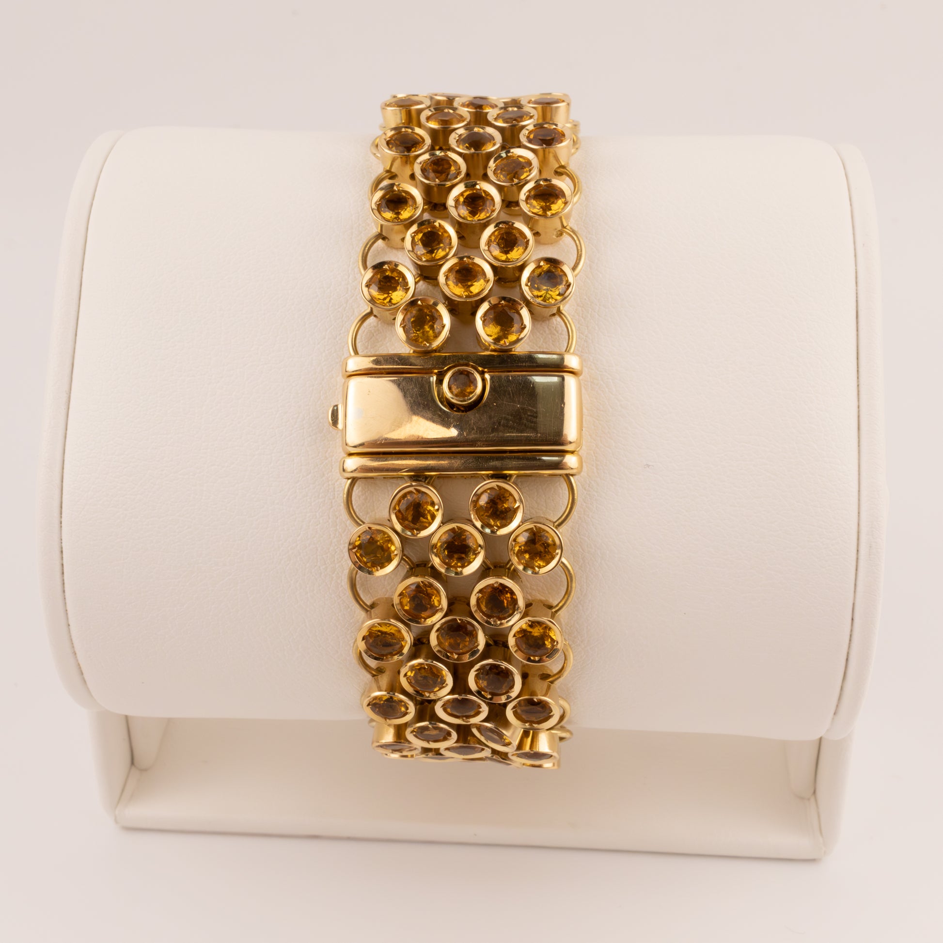 18KYG Vintage Citrine Wide Bracelet