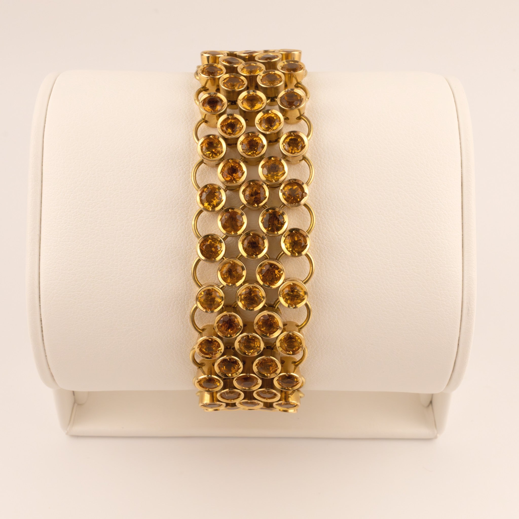 18KYG Vintage Citrine Wide Bracelet