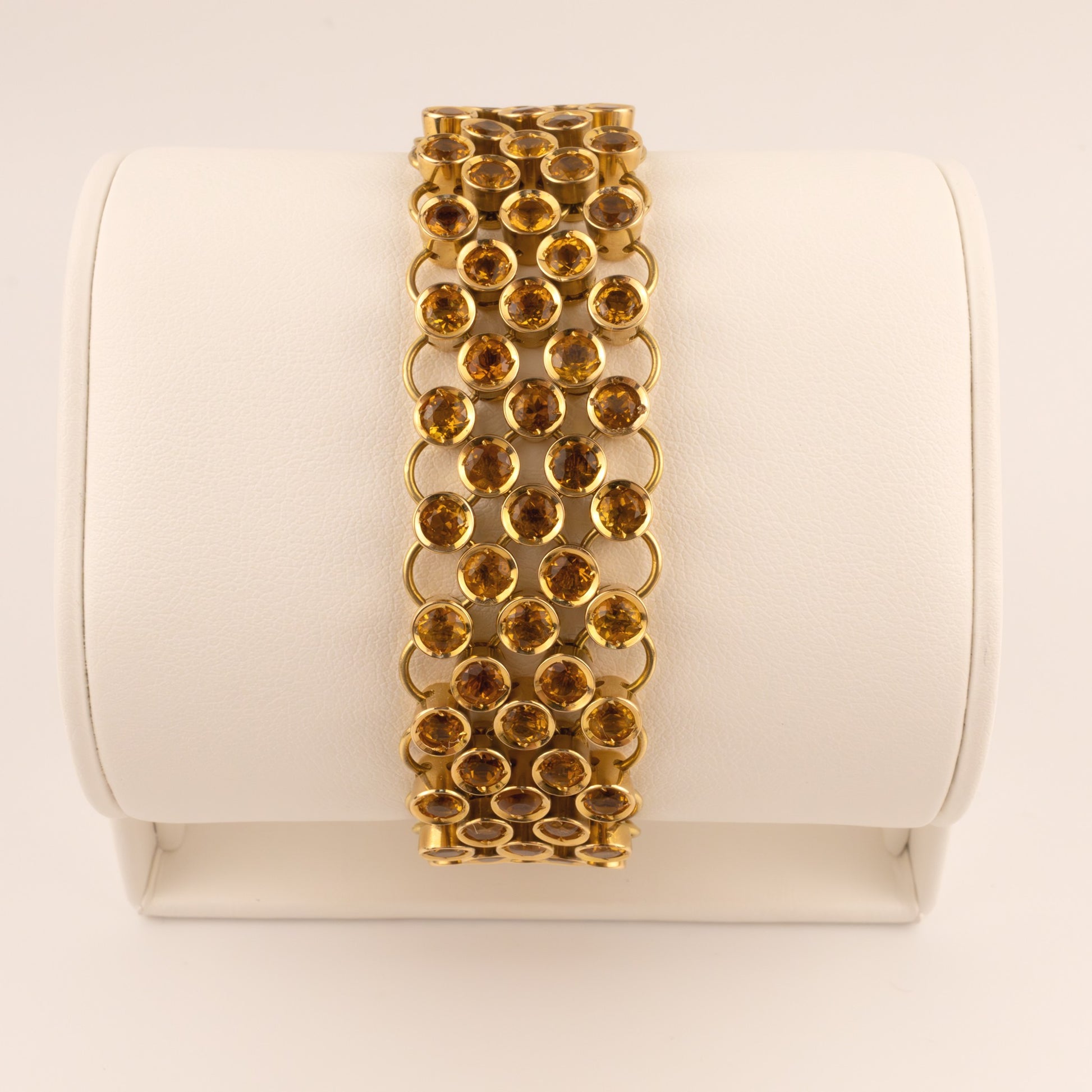 18KYG Vintage Citrine Wide Bracelet