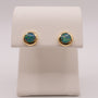 14KYG Opal Round Bezel Set Studs