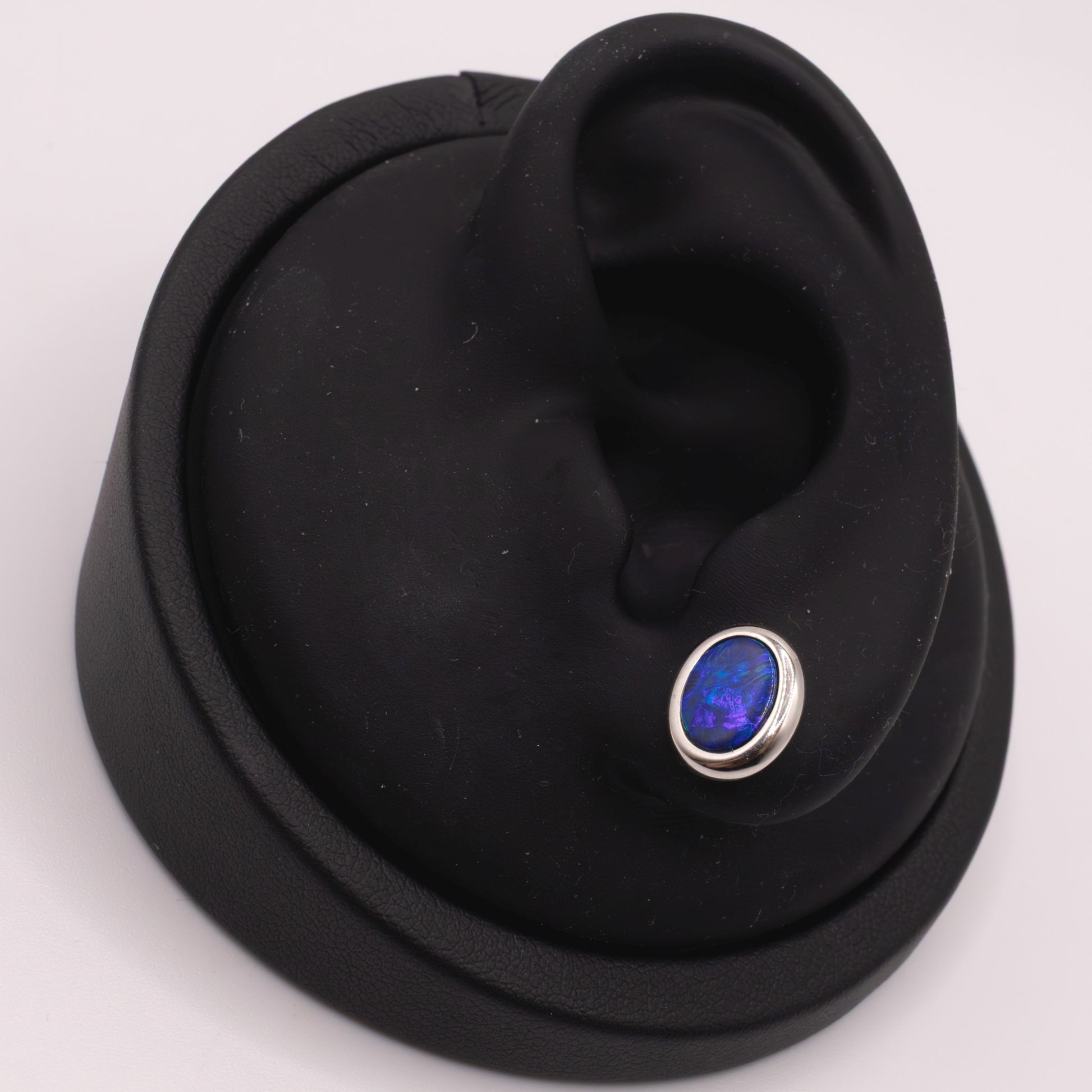 14KWG Opal Oval Shaped Stud Earrings