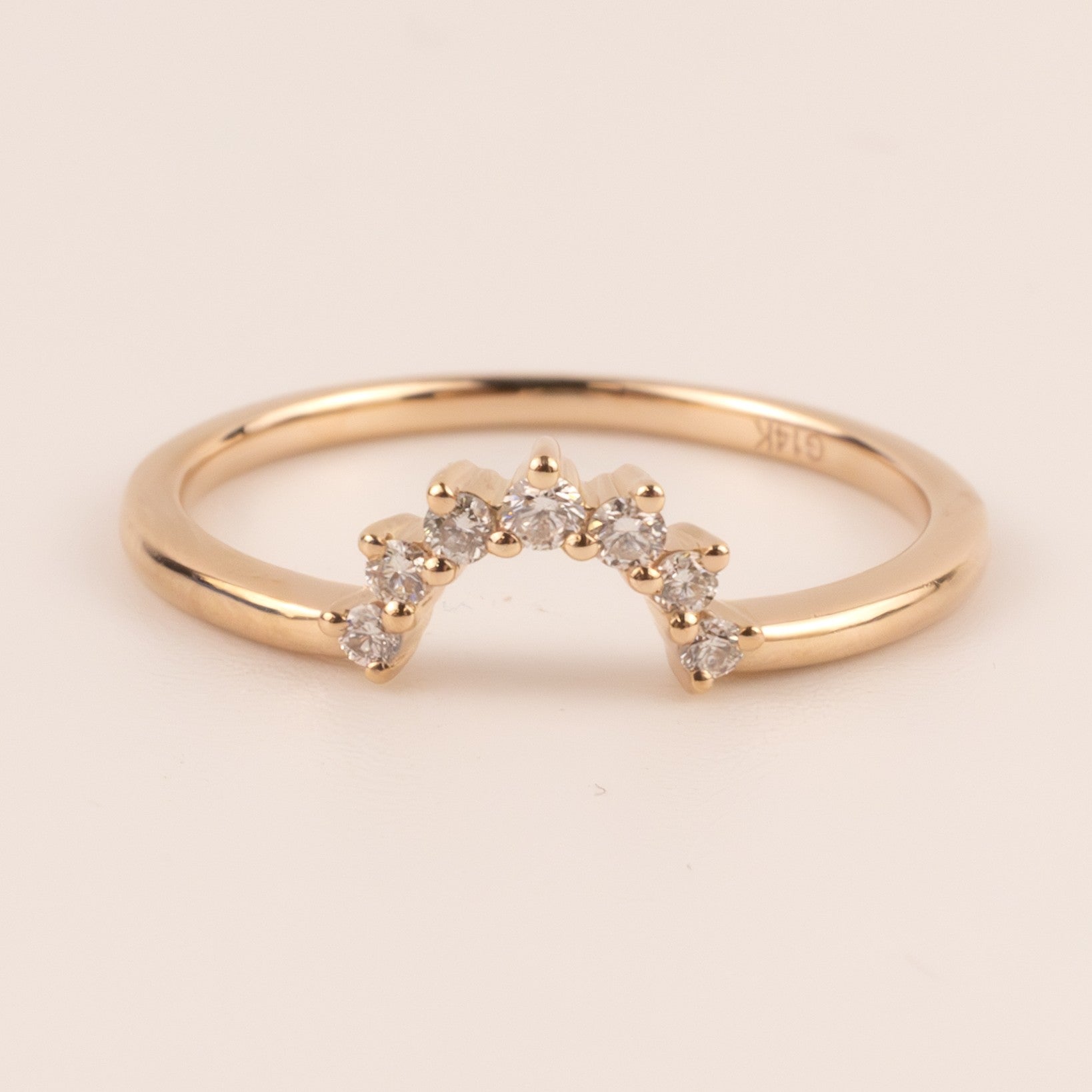 14KRG Contour Halfmoon Diamond Band